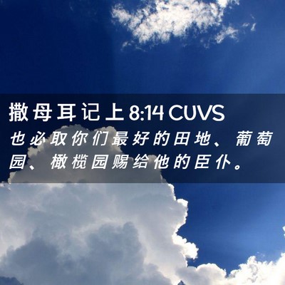 Picture 02 - 撒 母 耳 记 上 8:14 CUVS - 也 必 取 你 们 最 好 的 田 地 、 葡 - Bible Verse Picture