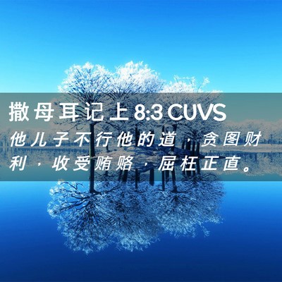 Picture 02 - 撒 母 耳 记 上 8:3 CUVS - 他 儿 子 不 行 他 的 道 ， 贪 图 财 - Bible Verse Picture