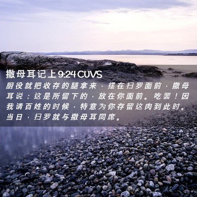Picture 02 - 撒 母 耳 记 上 9:24 CUVS - 厨 役 就 把 收 存 的 腿 拿 来 ， 摆 - Bible Verse Picture