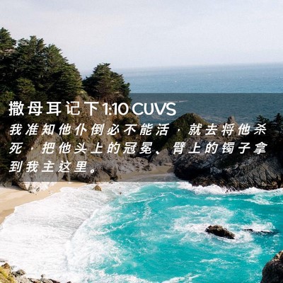 Picture 02 - 撒 母 耳 记 下 1:10 CUVS - 我 准 知 他 仆 倒 必 不 能 活 ， 就 - Bible Verse Picture