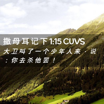 Picture 02 - 撒 母 耳 记 下 1:15 CUVS - 大 卫 叫 了 一 个 少 年 人 来 ， 说 - Bible Verse Picture