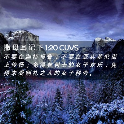 Picture 02 - 撒 母 耳 记 下 1:20 CUVS - 不 要 在 迦 特 报 告 ； 不 要 在 亚 - Bible Verse Picture