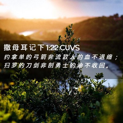 Picture 02 - 撒 母 耳 记 下 1:22 CUVS - 约 拿 单 的 弓 箭 非 流 敌 人 的 血 - Bible Verse Picture
