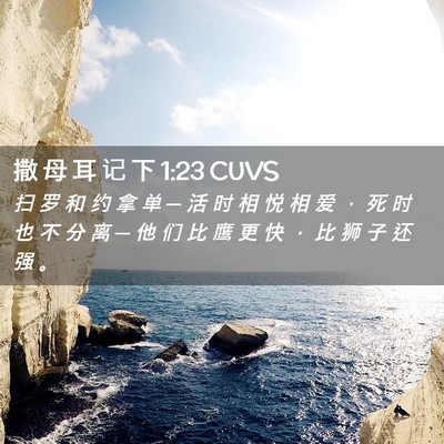 Picture 02 - 撒 母 耳 记 下 1:23 CUVS - 扫 罗 和 约 拿 单 ─ 活 时 相 悦 相 - Bible Verse Picture