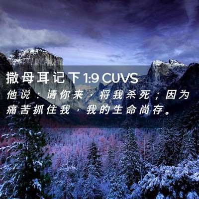 Picture 02 - 撒 母 耳 记 下 1:9 CUVS - 他 说 ： 请 你 来 ， 将 我 杀 死 ； - Bible Verse Picture
