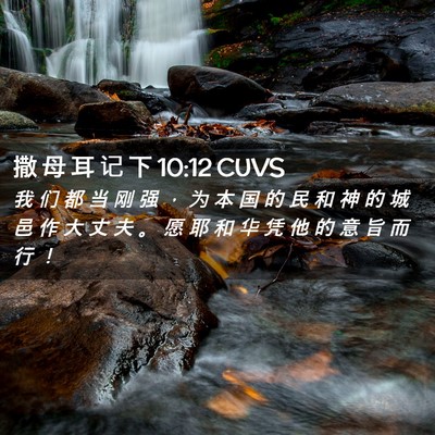 Picture 02 - 撒 母 耳 记 下 10:12 CUVS - 我 们 都 当 刚 强 ， 为 本 国 的 民 - Bible Verse Picture