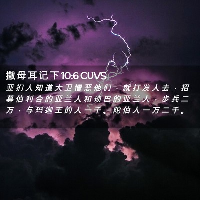 Picture 02 - 撒 母 耳 记 下 10:6 CUVS - 亚 扪 人 知 道 大 卫 憎 恶 他 们 ， - Bible Verse Picture