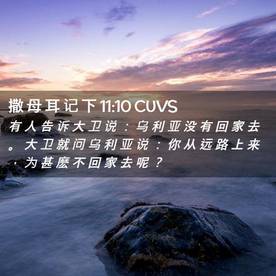 Picture 02 - 撒 母 耳 记 下 11:10 CUVS - 有 人 告 诉 大 卫 说 ： 乌 利 亚 没 - Bible Verse Picture