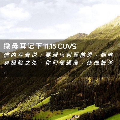 Picture 02 - 撒 母 耳 记 下 11:15 CUVS - 信 内 写 着 说 ： 要 派 乌 利 亚 前 - Bible Verse Picture
