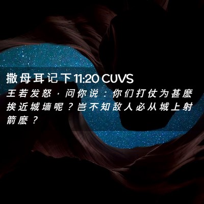 Picture 02 - 撒 母 耳 记 下 11:20 CUVS - 王 若 发 怒 ， 问 你 说 ： 你 们 打 - Bible Verse Picture