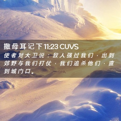 Picture 02 - 撒 母 耳 记 下 11:23 CUVS - 使 者 对 大 卫 说 ： 敌 人 强 过 我 - Bible Verse Picture