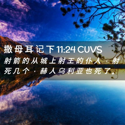 Picture 02 - 撒 母 耳 记 下 11:24 CUVS - 射 箭 的 从 城 上 射 王 的 仆 人 ， - Bible Verse Picture