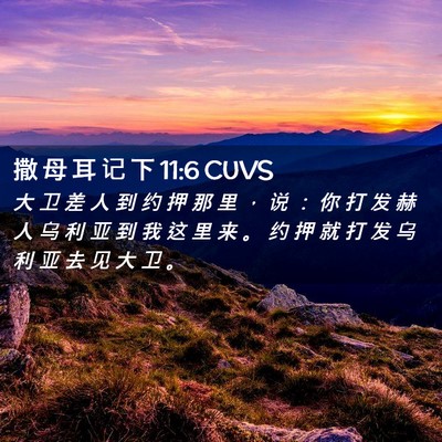 Picture 02 - 撒 母 耳 记 下 11:6 CUVS - 大 卫 差 人 到 约 押 那 里 ， 说 ： - Bible Verse Picture