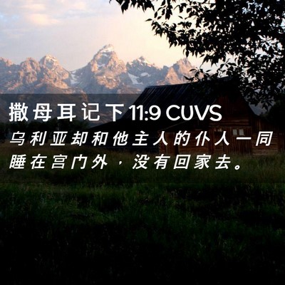 Picture 02 - 撒 母 耳 记 下 11:9 CUVS - 乌 利 亚 却 和 他 主 人 的 仆 人 一 - Bible Verse Picture