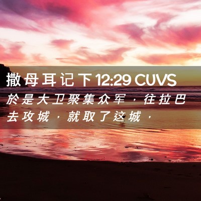 Picture 02 - 撒 母 耳 记 下 12:29 CUVS - 於 是 大 卫 聚 集 众 军 ， 往 拉 巴 - Bible Verse Picture
