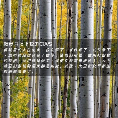 Picture 02 - 撒 母 耳 记 下 12:31 CUVS - 将 城 里 的 人 拉 出 来 ， 放 在 锯 - Bible Verse Picture