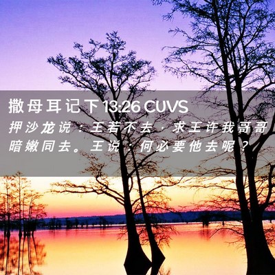 Picture 02 - 撒 母 耳 记 下 13:26 CUVS - 押 沙 龙 说 ： 王 若 不 去 ， 求 王 - Bible Verse Picture