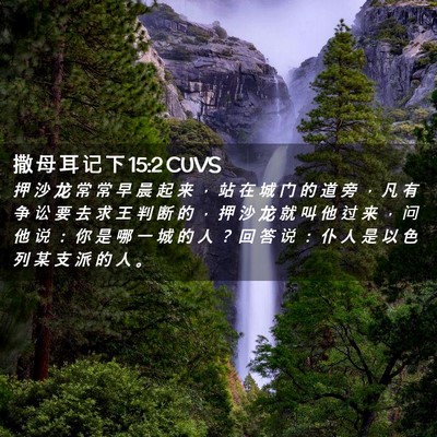 Picture 02 - 撒 母 耳 记 下 15:2 CUVS - 押 沙 龙 常 常 早 晨 起 来 ， 站 在 - Bible Verse Picture