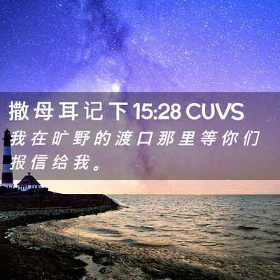 Picture 02 - 撒 母 耳 记 下 15:28 CUVS - 我 在 旷 野 的 渡 口 那 里 等 你 们 - Bible Verse Picture
