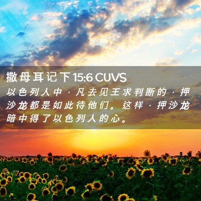 Picture 02 - 撒 母 耳 记 下 15:6 CUVS - 以 色 列 人 中 ， 凡 去 见 王 求 判 - Bible Verse Picture