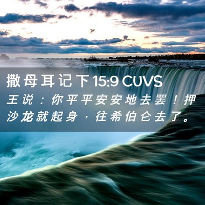 Picture 02 - 撒 母 耳 记 下 15:9 CUVS - 王 说 ： 你 平 平 安 安 地 去 罢 ！ - Bible Verse Picture