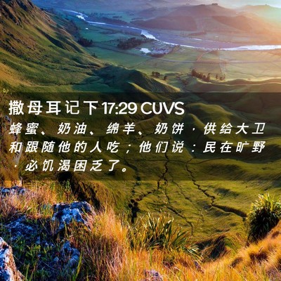 Picture 02 - 撒 母 耳 记 下 17:29 CUVS - 蜂 蜜 、 奶 油 、 绵 羊 、 奶 饼 ， - Bible Verse Picture