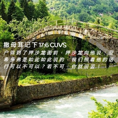 Picture 02 - 撒 母 耳 记 下 17:6 CUVS - 户 筛 到 了 押 沙 龙 面 前 ， 押 沙 - Bible Verse Picture