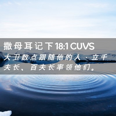 Picture 02 - 撒 母 耳 记 下 18:1 CUVS - 大 卫 数 点 跟 随 他 的 人 ， 立 千 - Bible Verse Picture