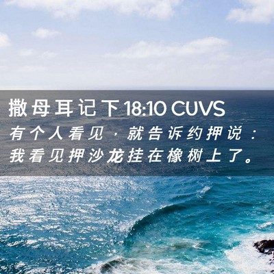 Picture 02 - 撒 母 耳 记 下 18:10 CUVS - 有 个 人 看 见 ， 就 告 诉 约 押 说 - Bible Verse Picture