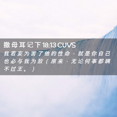 Picture 02 - 撒 母 耳 记 下 18:13 CUVS - 我 若 妄 为 害 了 他 的 性 命 ， 就 - Bible Verse Picture