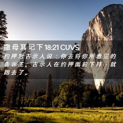 Picture 02 - 撒 母 耳 记 下 18:21 CUVS - 约 押 对 古 示 人 说 ： 你 去 将 你 - Bible Verse Picture