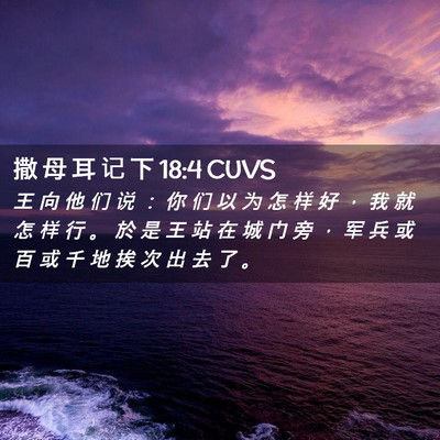 Picture 02 - 撒 母 耳 记 下 18:4 CUVS - 王 向 他 们 说 ： 你 们 以 为 怎 样 - Bible Verse Picture
