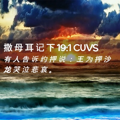 Picture 02 - 撒 母 耳 记 下 19:1 CUVS - 有 人 告 诉 约 押 说 ： 王 为 押 沙 - Bible Verse Picture