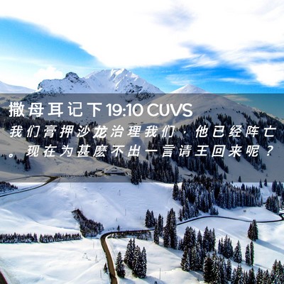 Picture 02 - 撒 母 耳 记 下 19:10 CUVS - 我 们 膏 押 沙 龙 治 理 我 们 ， 他 - Bible Verse Picture