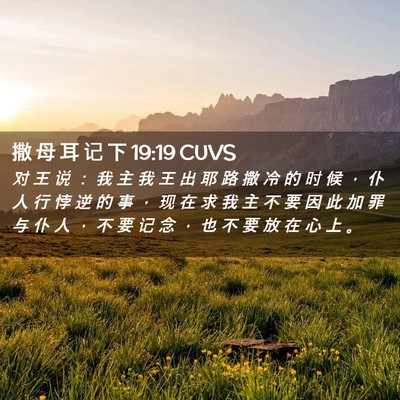 Picture 02 - 撒 母 耳 记 下 19:19 CUVS - 对 王 说 ： 我 主 我 王 出 耶 路 撒 - Bible Verse Picture