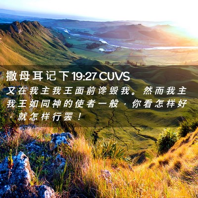 Picture 02 - 撒 母 耳 记 下 19:27 CUVS - 又 在 我 主 我 王 面 前 谗 毁 我 。 - Bible Verse Picture