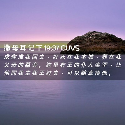Picture 02 - 撒 母 耳 记 下 19:37 CUVS - 求 你 准 我 回 去 ， 好 死 在 我 本 - Bible Verse Picture