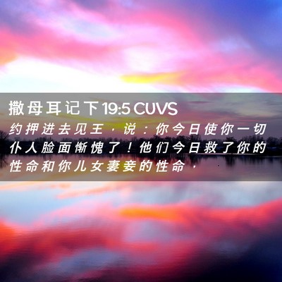 Picture 02 - 撒 母 耳 记 下 19:5 CUVS - 约 押 进 去 见 王 ， 说 ： 你 今 日 - Bible Verse Picture