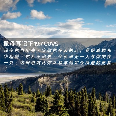 Picture 02 - 撒 母 耳 记 下 19:7 CUVS - 现 在 你 当 出 去 ， 安 慰 你 仆 人 - Bible Verse Picture