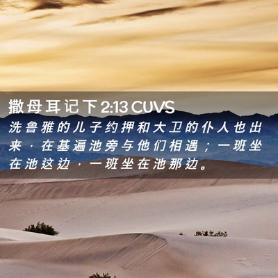 Picture 02 - 撒 母 耳 记 下 2:13 CUVS - 洗 鲁 雅 的 儿 子 约 押 和 大 卫 的 - Bible Verse Picture