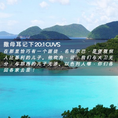 Picture 02 - 撒 母 耳 记 下 20:1 CUVS - 在 那 里 恰 巧 有 一 个 匪 徒 ， 名 - Bible Verse Picture