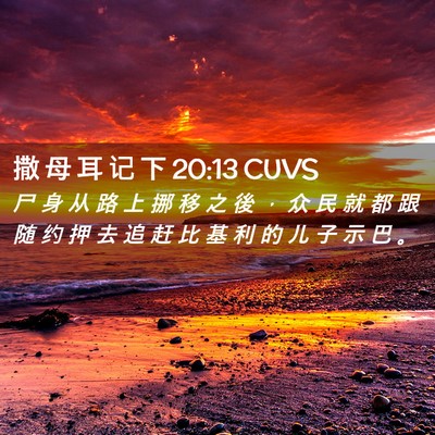 Picture 02 - 撒 母 耳 记 下 20:13 CUVS - 尸 身 从 路 上 挪 移 之 後 ， 众 民 - Bible Verse Picture