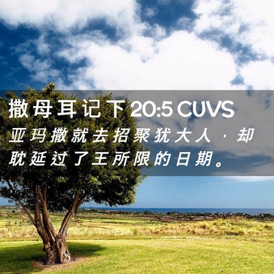 Picture 02 - 撒 母 耳 记 下 20:5 CUVS - 亚 玛 撒 就 去 招 聚 犹 大 人 ， 却 - Bible Verse Picture