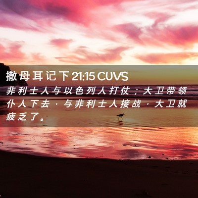 Picture 02 - 撒 母 耳 记 下 21:15 CUVS - 非 利 士 人 与 以 色 列 人 打 仗 ； - Bible Verse Picture