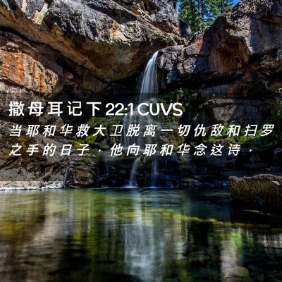 Picture 02 - 撒 母 耳 记 下 22:1 CUVS - 当 耶 和 华 救 大 卫 脱 离 一 切 仇 - Bible Verse Picture