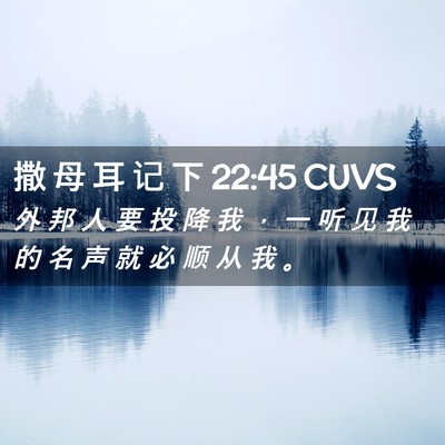 Picture 02 - 撒 母 耳 记 下 22:45 CUVS - 外 邦 人 要 投 降 我 ， 一 听 见 我 - Bible Verse Picture