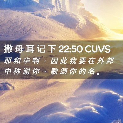 Picture 02 - 撒 母 耳 记 下 22:50 CUVS - 耶 和 华 啊 ， 因 此 我 要 在 外 邦 - Bible Verse Picture