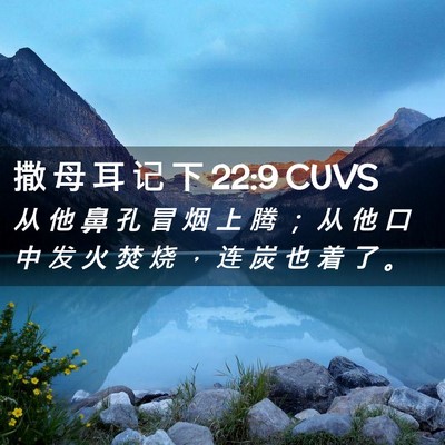 Picture 02 - 撒 母 耳 记 下 22:9 CUVS - 从 他 鼻 孔 冒 烟 上 腾 ； 从 他 口 - Bible Verse Picture