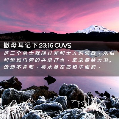 Picture 02 - 撒 母 耳 记 下 23:16 CUVS - 这 三 个 勇 士 就 闯 过 非 利 士 人 - Bible Verse Picture