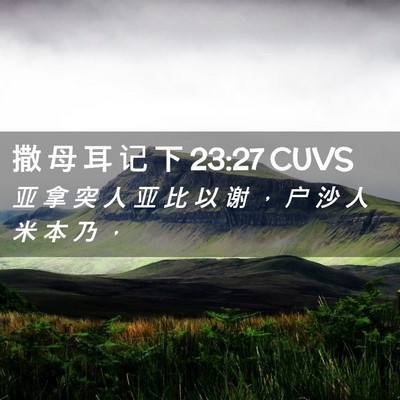 Picture 02 - 撒 母 耳 记 下 23:27 CUVS - 亚 拿 突 人 亚 比 以 谢 ， 户 沙 人 - Bible Verse Picture
